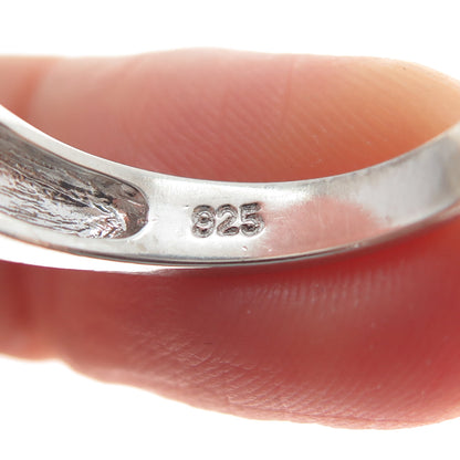 NEVADA 925 Sterling Silver Princess-Cut C Z Half Eternity Band Ring Size 8.25