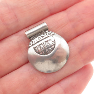 925 Sterling Silver Vintage Modernist Crescent Oxidized Slide Charm Pendant
