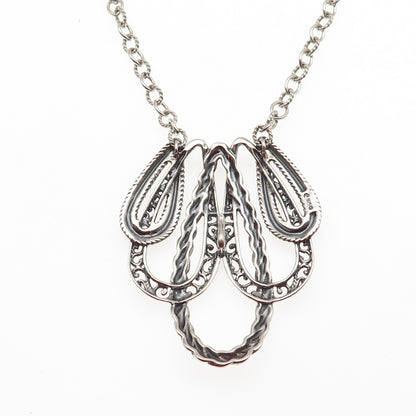 Carolyn Pollack 925 Sterling Silver Vintage Floral Cable Chain Necklace 16"