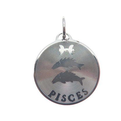 A & Z 925 Sterling Silver Vintage Pisces Zodiac Sign Minimalist Charm Pendant