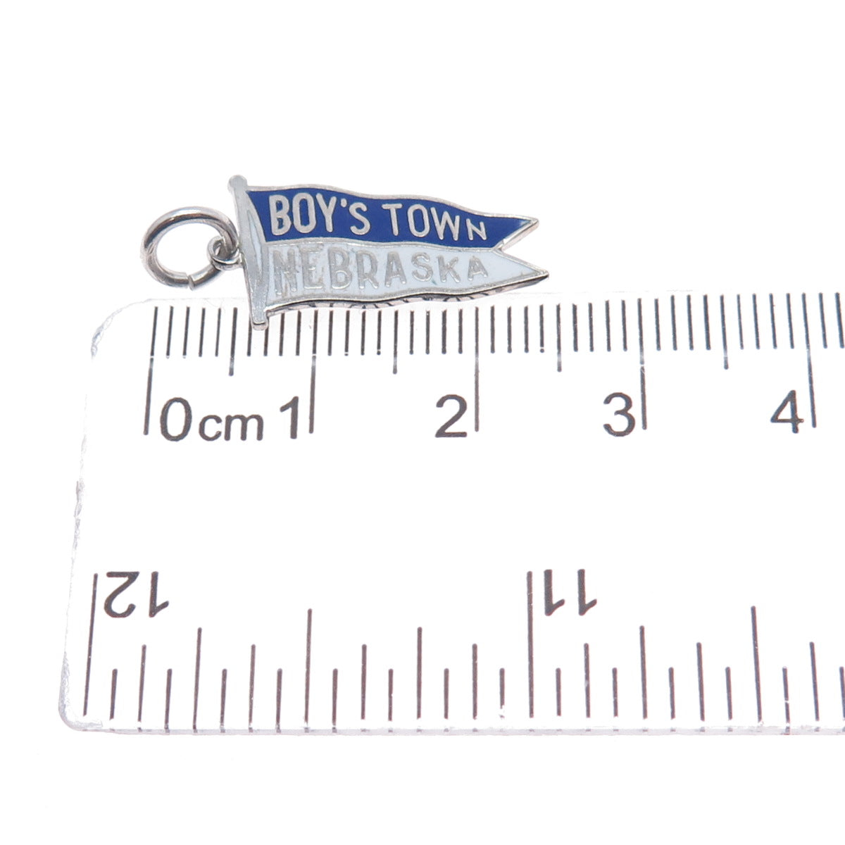 FRENCH & FRANKLIN 925 Sterling Silver Vintage Enamel Boy's Town Nebraska Pendant