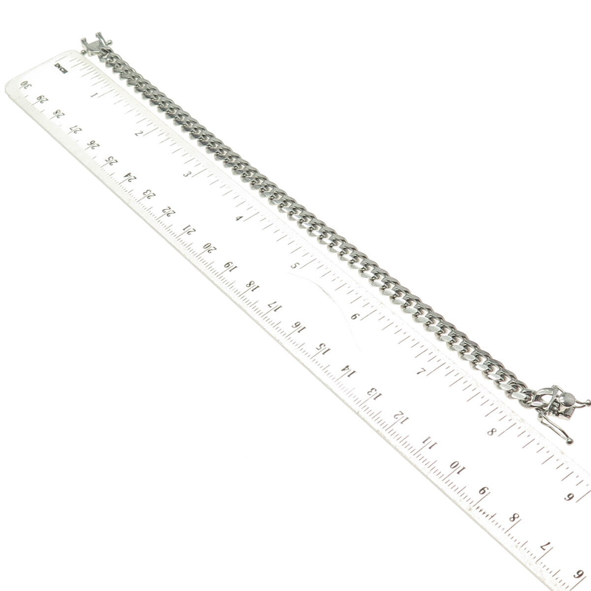 P. LUX 925 Sterling Silver Italy Curb Link Bracelet 7.75"
