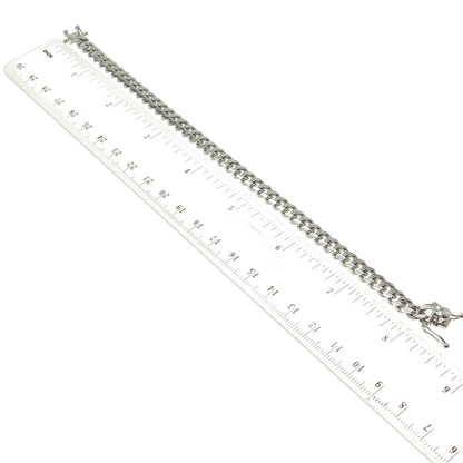 P. LUX 925 Sterling Silver Italy Curb Link Bracelet 7.75"
