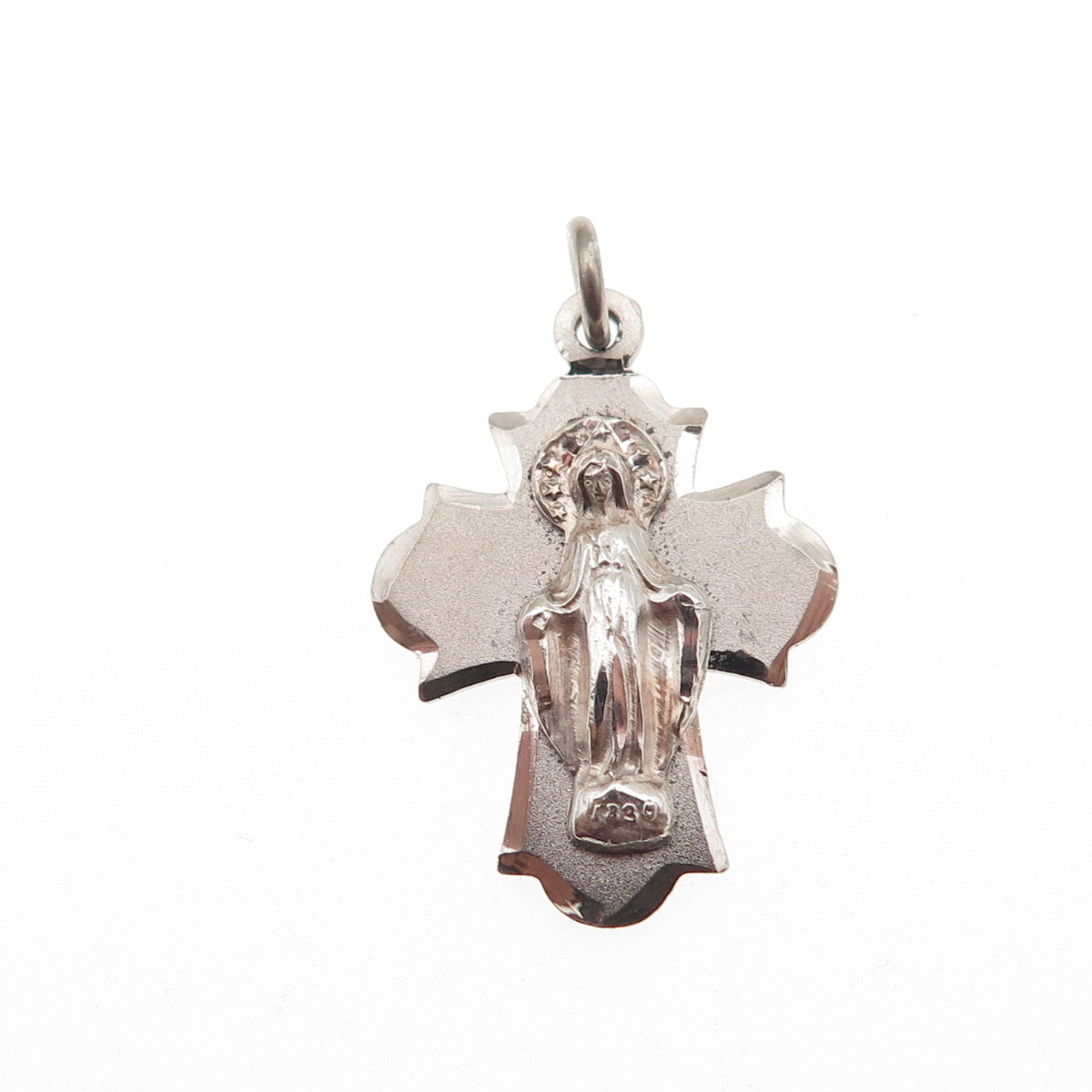 CHAPEL 925 Sterling Silver Antique Art Deco Crucifix Cross Mini Charm Pendant