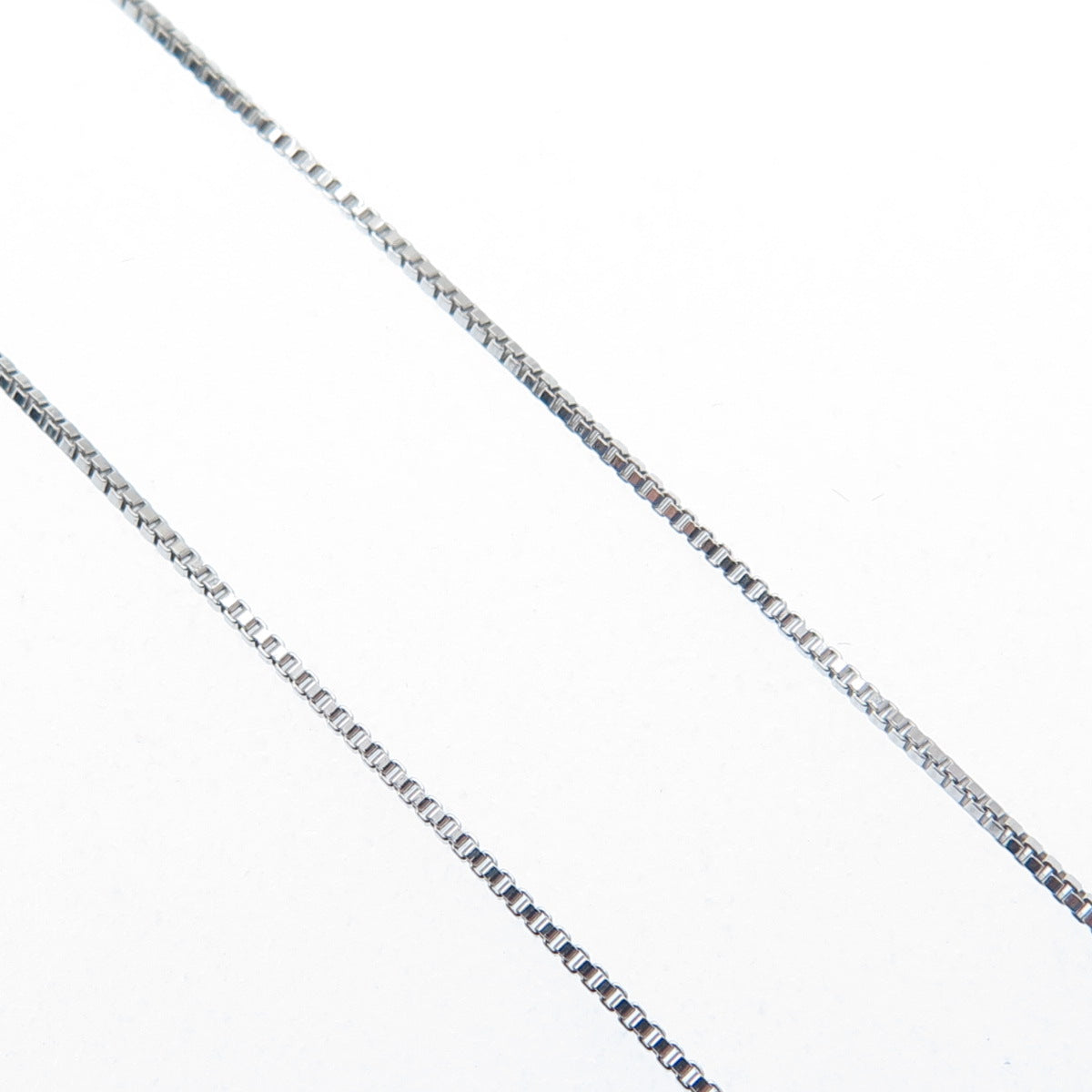 925 Sterling Silver Real Rose Quartz & C Z Box Chain Necklace 18"