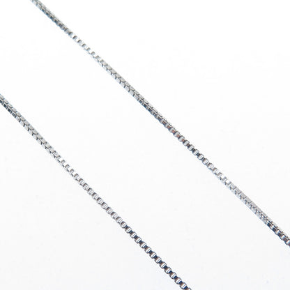 925 Sterling Silver Real Rose Quartz & C Z Box Chain Necklace 18"