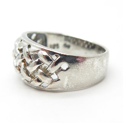 925 Sterling Silver Vintage Wicker Ring Size 8.25