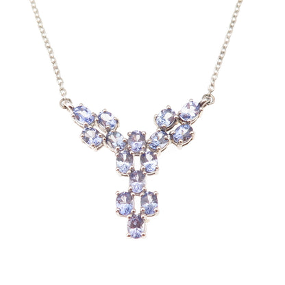 Chuck Clemency 925 Sterling Silver Real Tanzanite Cable Chain Necklace 18"