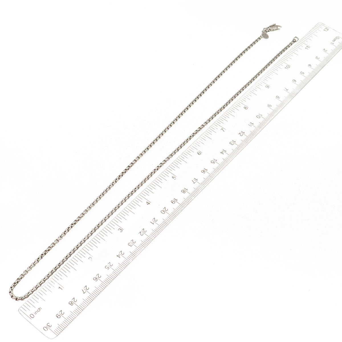 John Hardy Sterling Silver Vintage Round Box Chain Necklace 22" (broken lock)