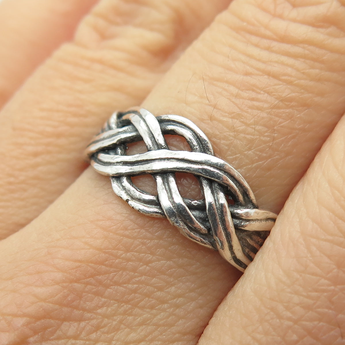 925 Sterling Silver Vintage Viking / Celtic Knot Ring Size 10