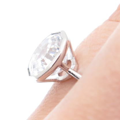 DEE BERKLEY JEWELRY 925 Sterling Silver C Z Engagement Ring Size 7.25