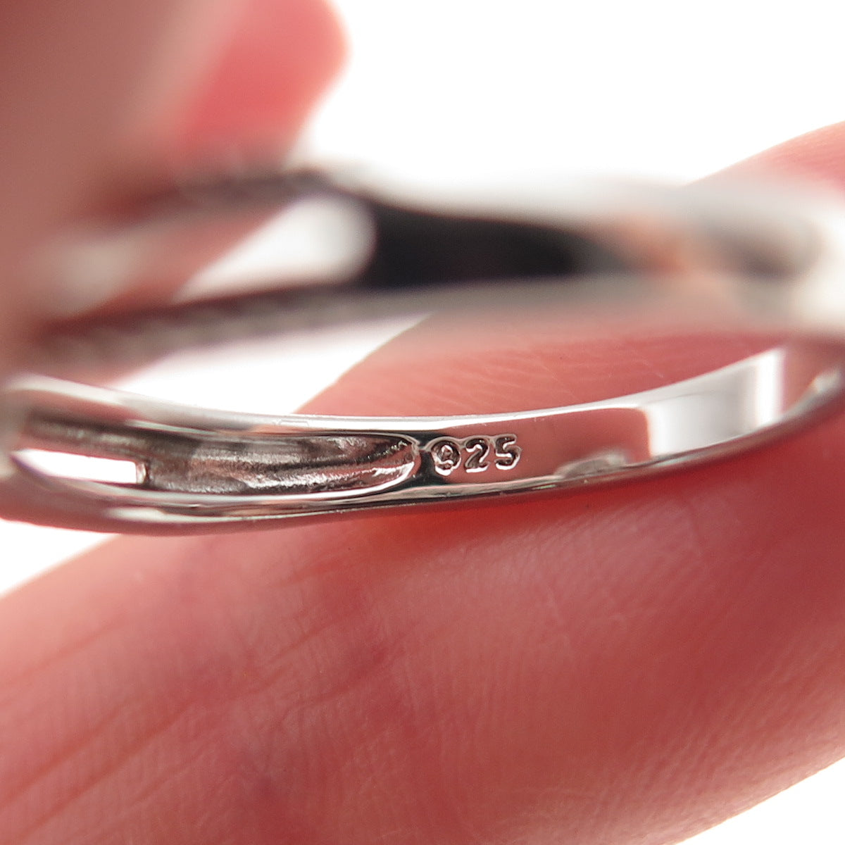 Sun 925 Sterling Silver Real Round-Cut Diamond Engagement Ring Size 7