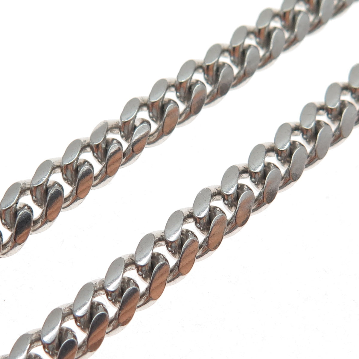 KARIZIA SPA KA-1772 925 Sterling Silver Vintage Italy Cuban Chain Necklace 22"