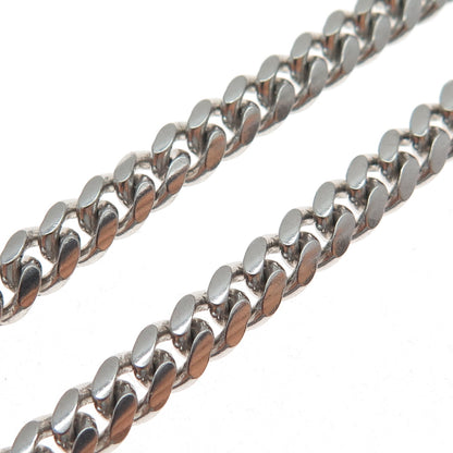 KARIZIA SPA KA-1772 925 Sterling Silver Vintage Italy Cuban Chain Necklace 22"