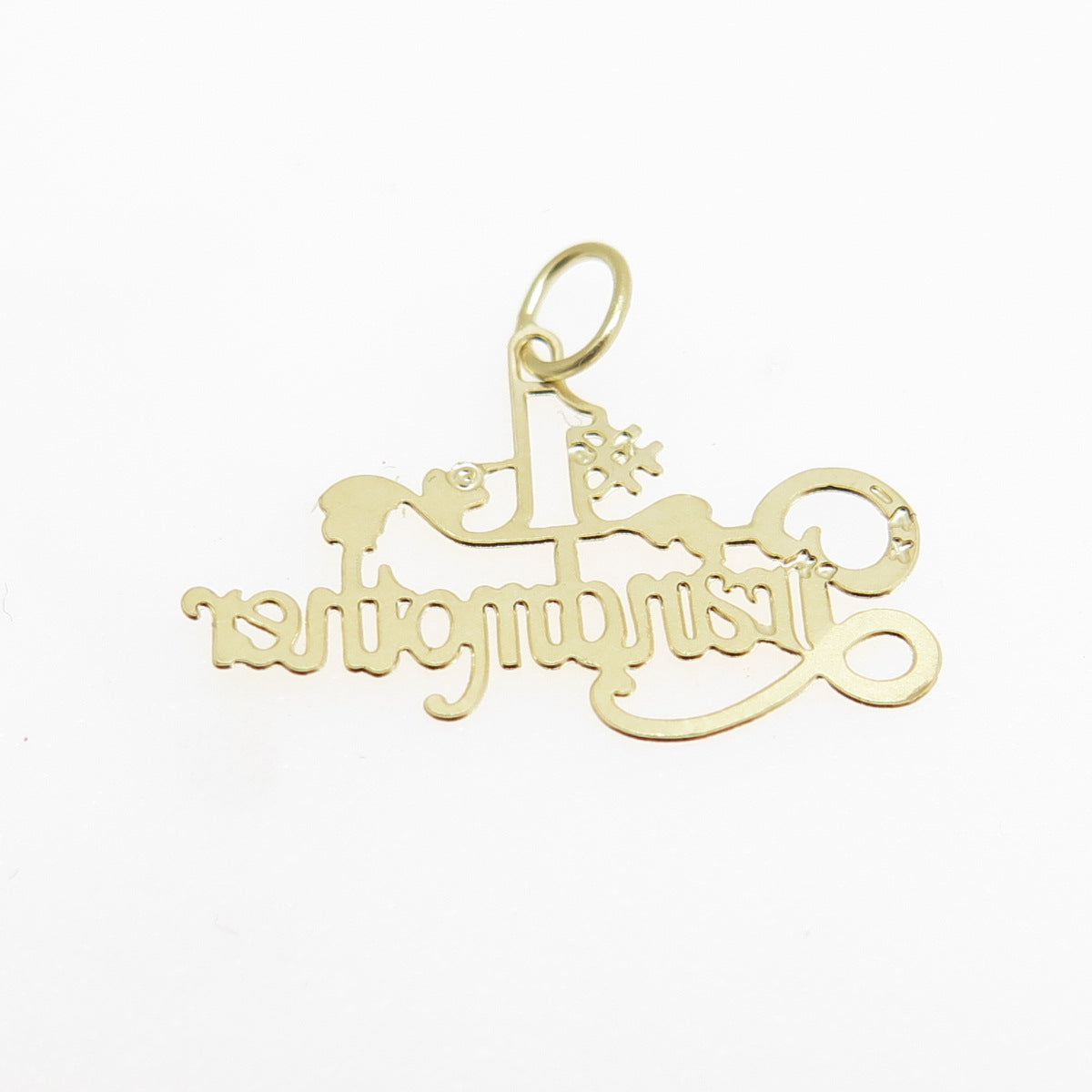 14K Yellow Gold Number One Grandmother Charm Pendant