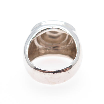 ZINA 925 Sterling Silver Vintage Modernist Wave Oxidized Ring Size 6