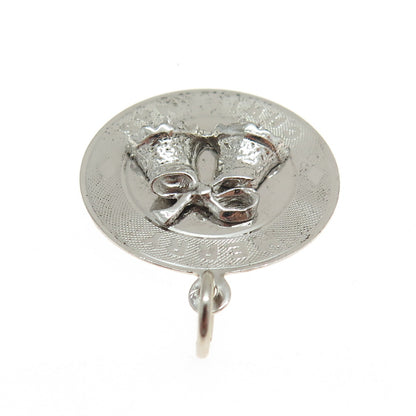 TOWN & COUNTRY 925 Sterling Silver Vintage Rhinestone Merry Christmas Pendant