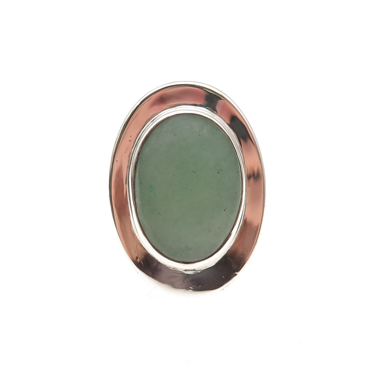 925 Sterling Silver Vintage Mexico Real Aventurine Modernist Ring Size 6