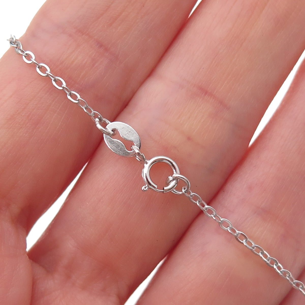 Hadassah 925 Sterling Silver 2012 Round-Cut C Z Ket Cable Chain Necklace 18"