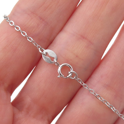 Hadassah 925 Sterling Silver 2012 Round-Cut C Z Ket Cable Chain Necklace 18"