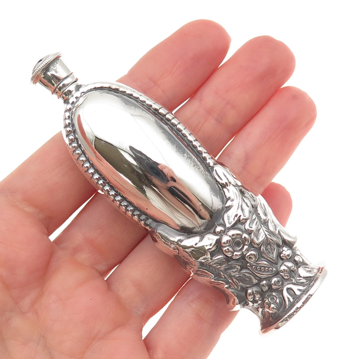 Ari D Norman 925 Sterling Silver Vintage 1997 London Floral Perfume Bottle