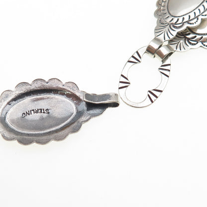 Old Pawn 925 Sterling Silver Vintage Southwestern Concho Chain Belt Necklace 34"