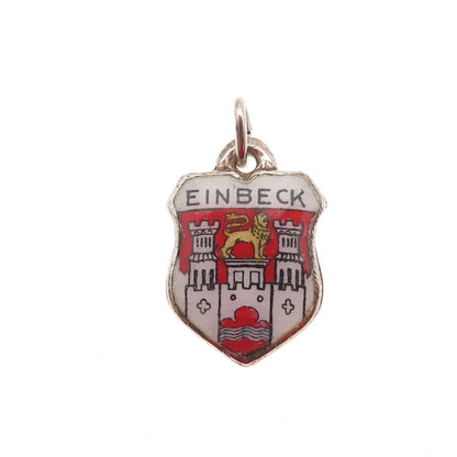 Fritz Reu & Co. 800 Silver Vintage Enamel Einbeck Mini Charm Pendant
