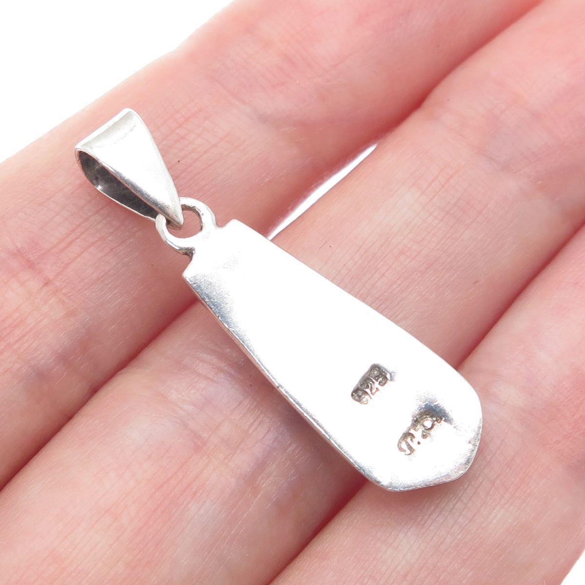 PD Premier Designs 925 Sterling Silver Vintage Real Black Onyx MOP Charm Pendant