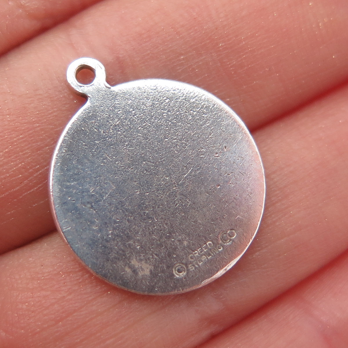 CREED 925 Sterling Silver Vintage Engraved Confirmation Charm Pendant
