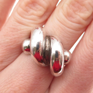 925 Sterling Silver Vintage Modernist Oxidized Ring Size 6.5