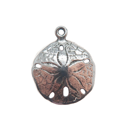 KINNEY 925 Sterling Silver Vintage Sand Dollar Oxidized Minimalist Charm Pendant