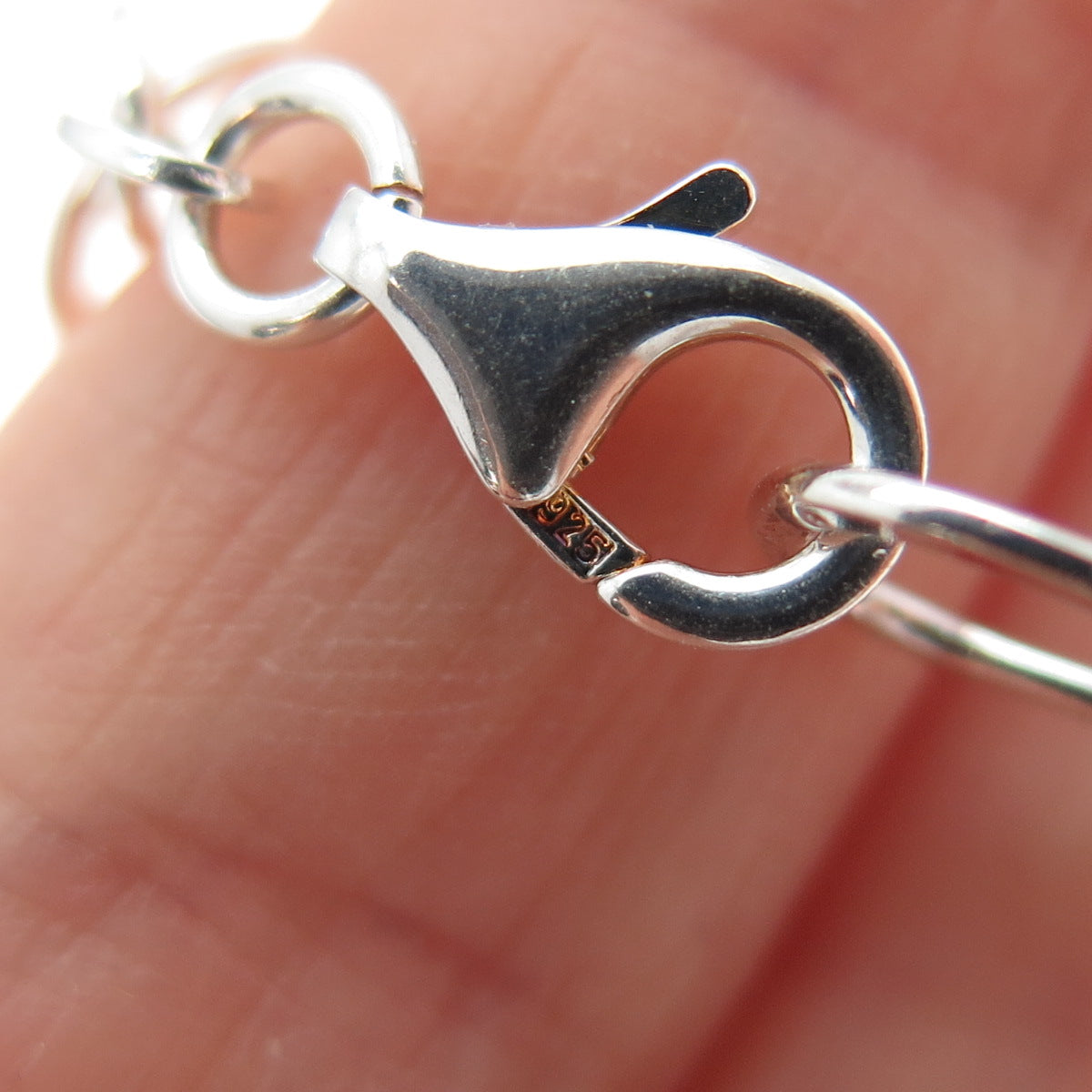 925 Sterling Silver Vintage Italy Circle & Teardrop Link Bracelet 6.75"