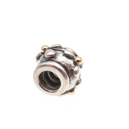 Pandora 925 Sterling Silver & Gold Tivoli Flower Slide Bead Charm