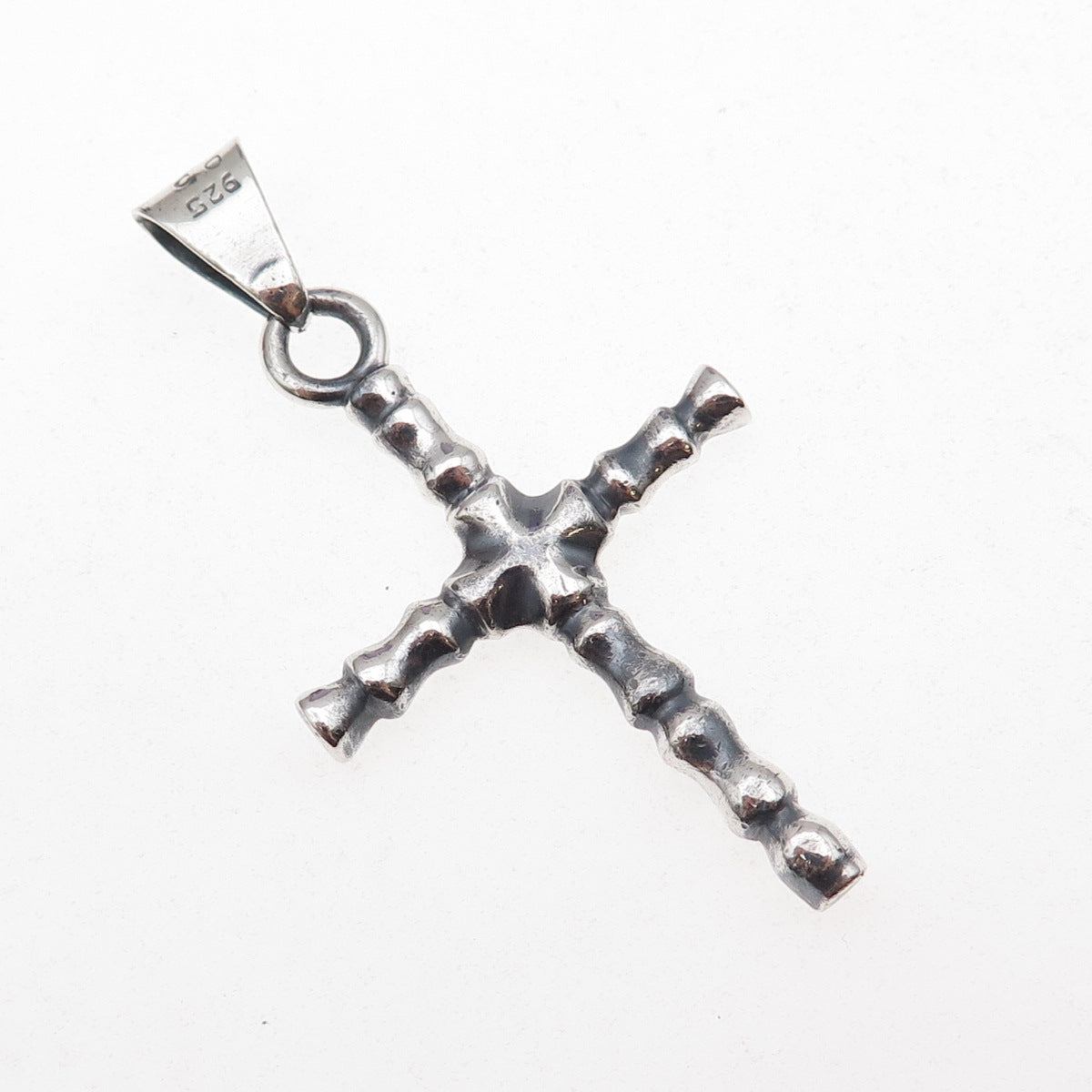 925 Sterling Silver Vintage Mexico Cross Oxidized Pendant