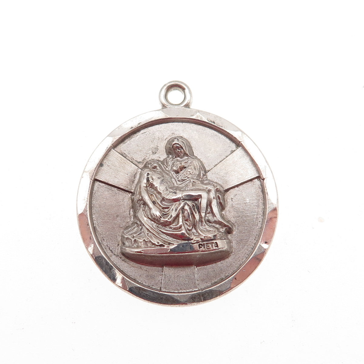 CATAMORE Sterling Silver Vintage World's Fair Pieta Michelangelo Medal Pendant