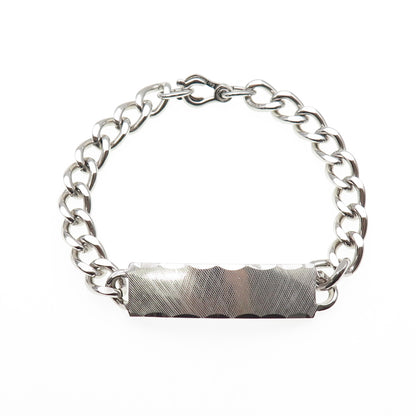 KALBE 925 Sterling Silver Vintage Curb Link ID Bracelet 7.75"