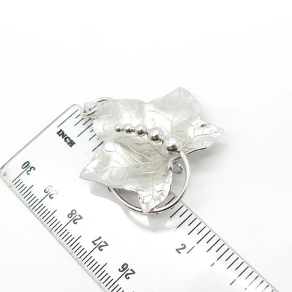 925 Sterling Silver Vintage Carl Art Grape Leaf Pin Brooch