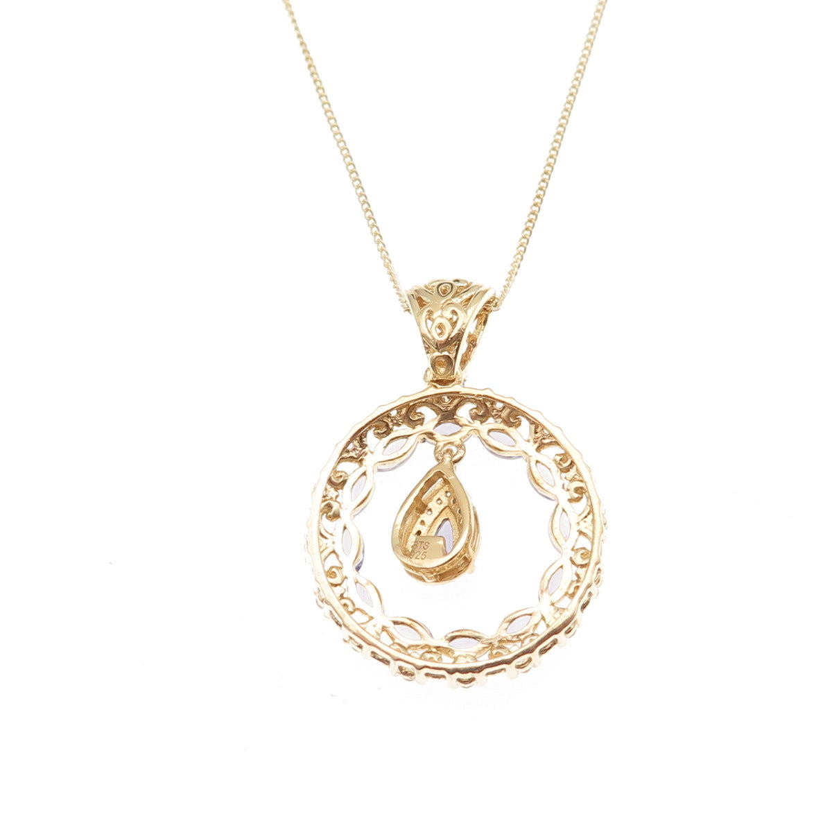 Chuck Clemency 925 Sterling Gold Plated Real Tanzanite Topaz Chain Necklace 20"