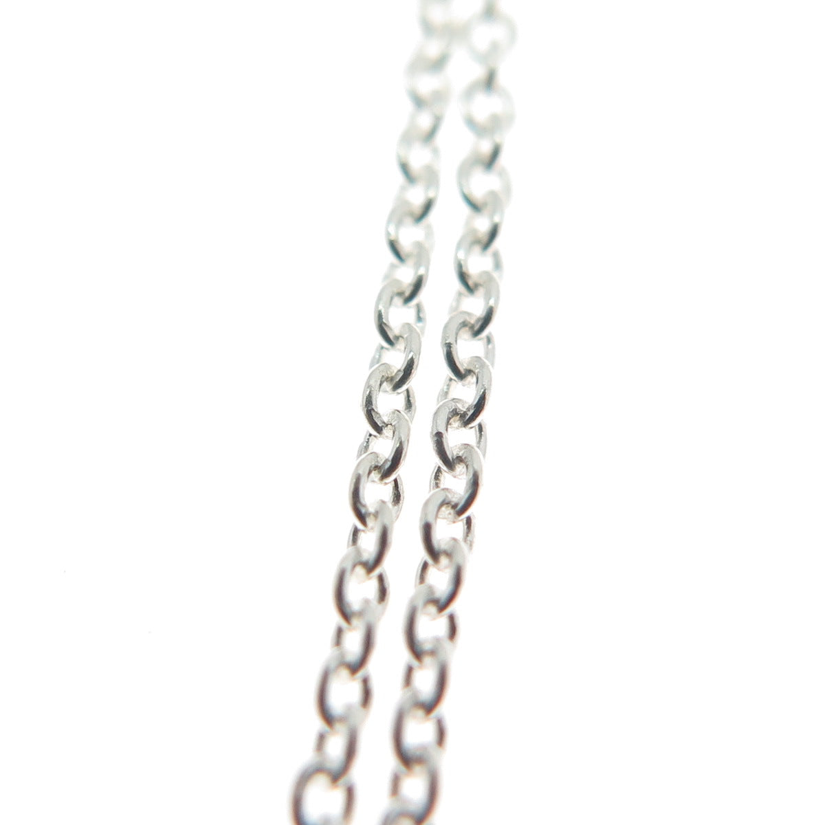 925 Sterling Silver Italy Modernist Ornate Oval Cable Chain Necklace 18"