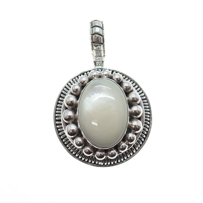 SUARTI BALI 925 Sterling Silver Vintage Real MOP Beaded Charm Pendant