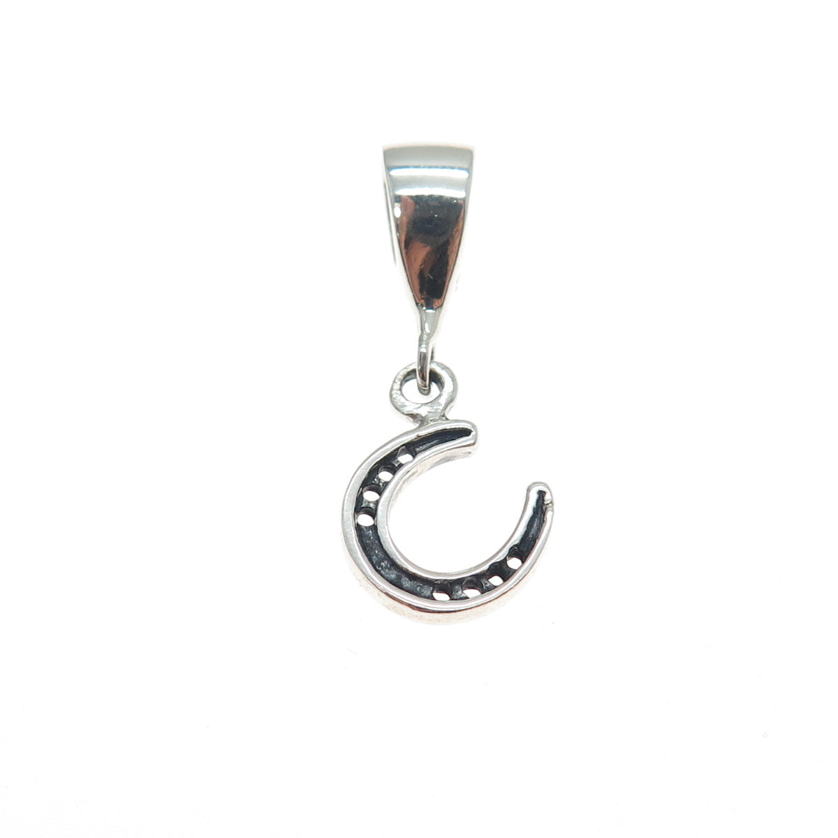 925 Sterling Silver Horseshoe Good Luck Slide Dangle Charm