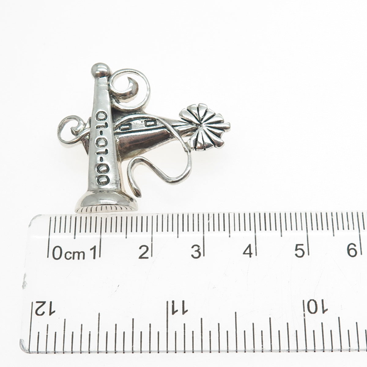 925 Sterling Silver Vintage 01 01 00 Mark Of The Millennium Pin Brooch