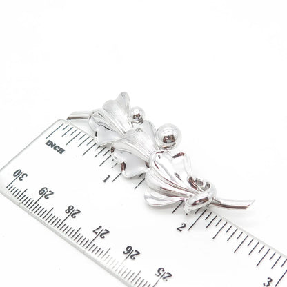 FORSTNER 925 Sterling Silver Antique Art Deco Leaf Pin Brooch