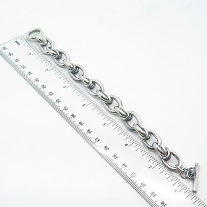 925 Sterling Silver Vintage Rolo Link Bracelet 7"