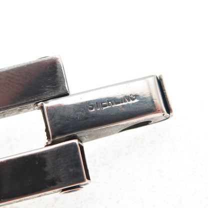 925 Sterling Silver Antique Art Deco Forget Me Not Oxidized Bracelet 7"