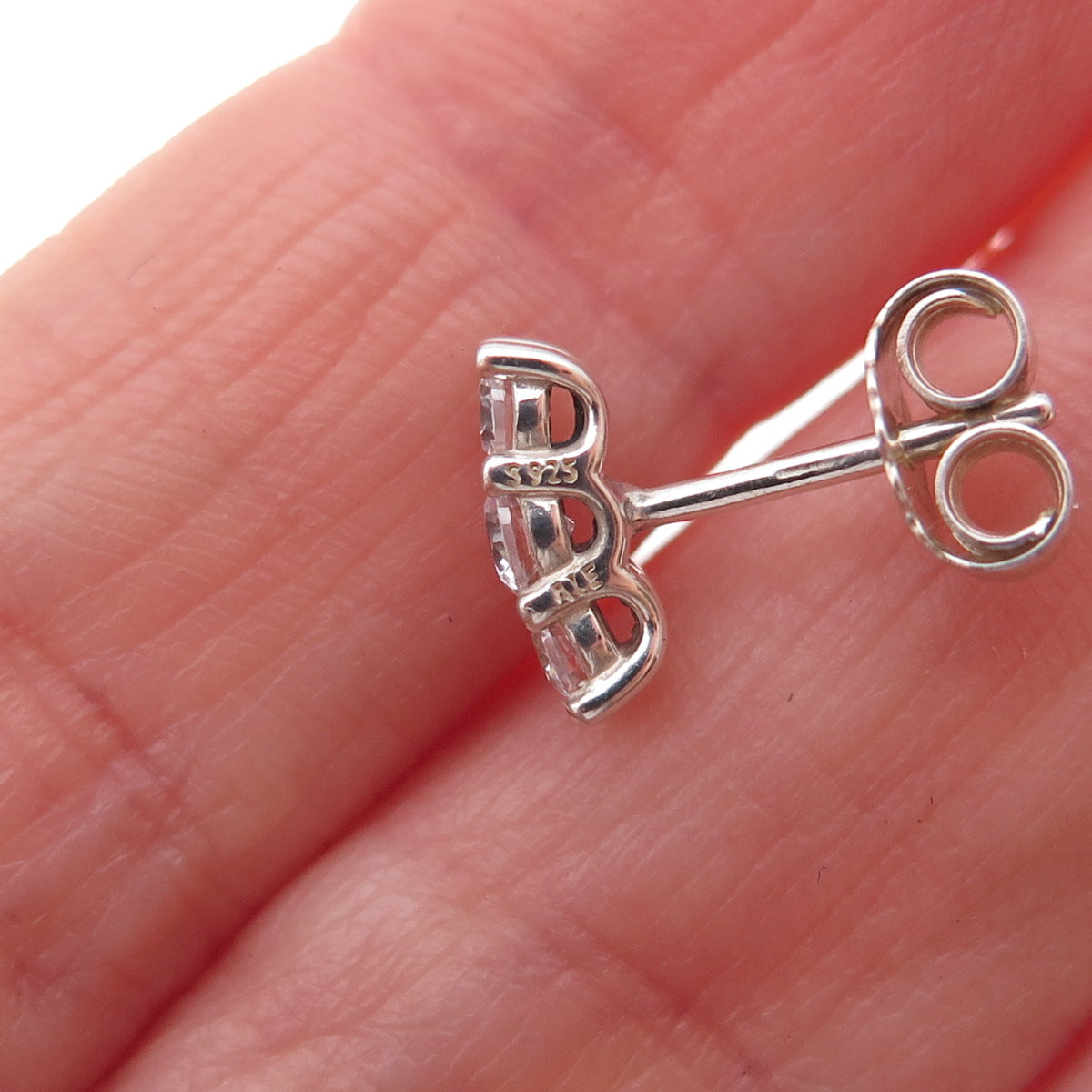 Pandora 925 Sterling Silver C Z Sparkling Elegance Stud Earrings