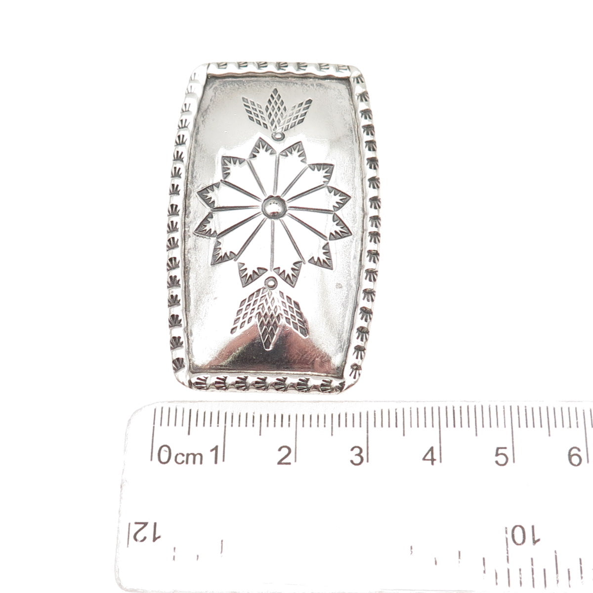 Larson & Bertha Blackgoat Navajo Old Pawn Sterling Silver Vintage Belt Buckle