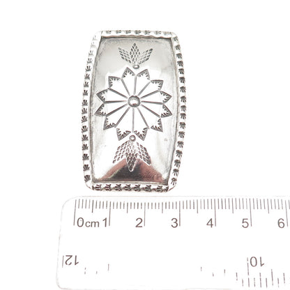 Larson & Bertha Blackgoat Navajo Old Pawn Sterling Silver Vintage Belt Buckle