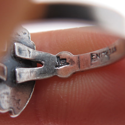 Bell Trading Post Old Pawn 925 Sterling Silver Vintage Turquoise Ring Size 4.25