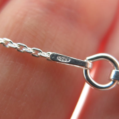 925 Sterling Silver Italy Diamond-Cut Bead Station Cable Anklet / Bracelet 9.75"